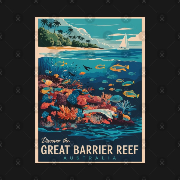 Great Barrier Reef Vintage Retro Adventure by POD24