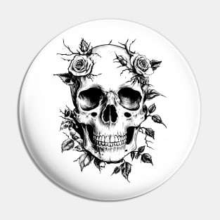 Floral Skull Pin