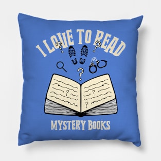 I Love To Read Mystery Books - Cute Book Art Pillow