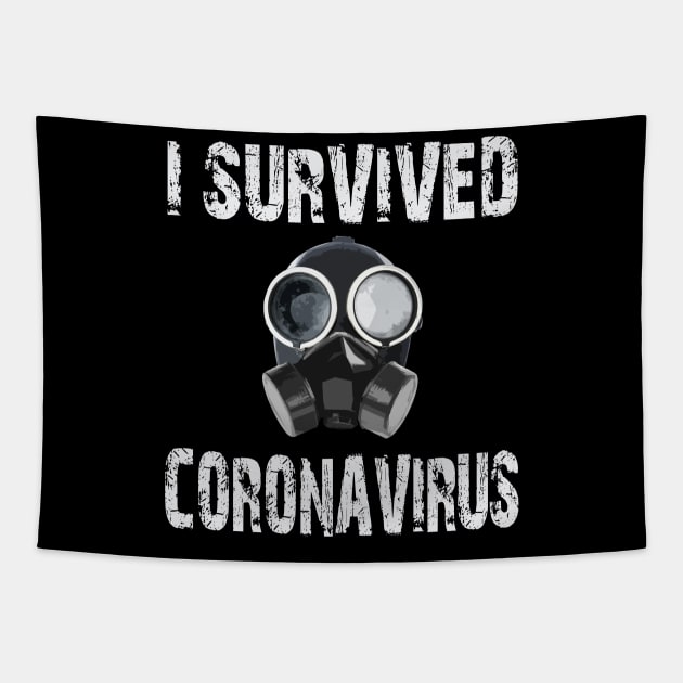 Funny trendy I survived coronavirus covid 19 gas protection mask Tapestry by AbirAbd