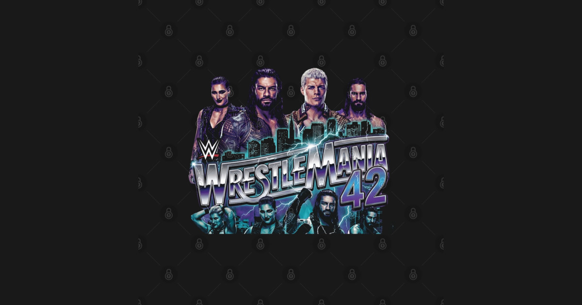 WWE WrestleMania 42 vintage Logo - Wrestlemania - T-Shirt | TeePublic