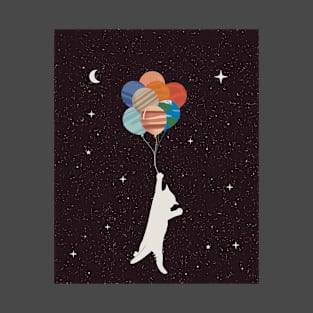 Cat and planet balloon T-Shirt