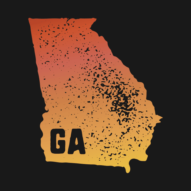 US state pride: Stamp map of Georgia (GA letters cut out) by AtlasMirabilis