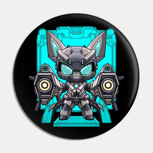 The Batbot - Cute Chibi Batman Robot Pin by eleazarion