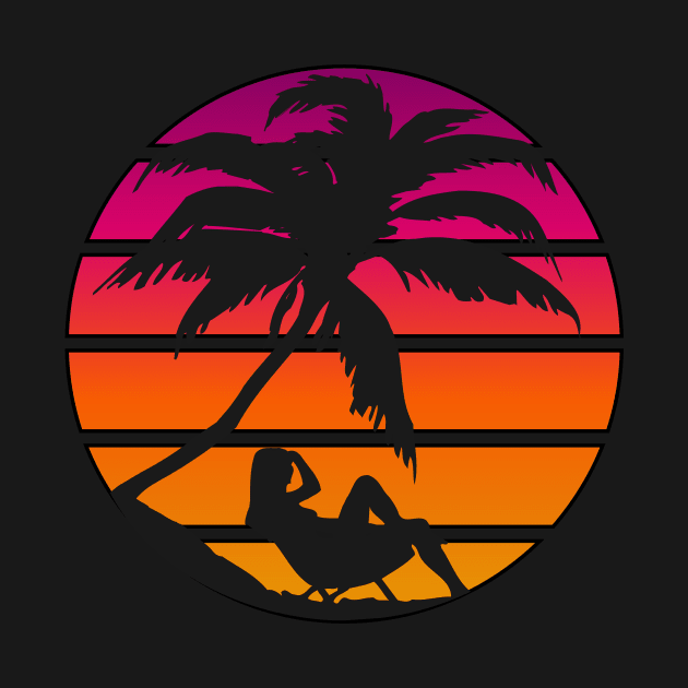 Synth Inspired Relaxing Palm Tree Sunset by Brobocop