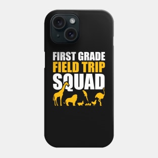 First Grade Field Trip Squad 1st Grade Zoo Crew Safari Kids Phone Case