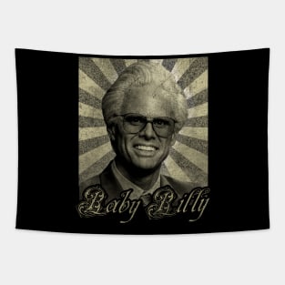 still misbehavin //baby billy // black design on t shirt Tapestry