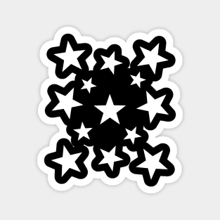 Black and White Stars Celestial Pattern Magnet