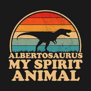 Albertosaurus Is My Spirit Animal Dinosaur Vintage Retro T-Shirt