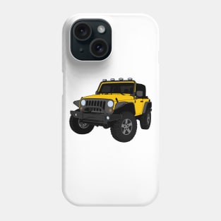 Yellow Jeep Wrangler Illustration Phone Case