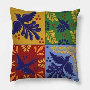 Mexican Talavera Birds Pillow