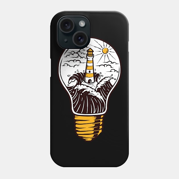 lighthouse and ocean Phone Case by sharukhdesign