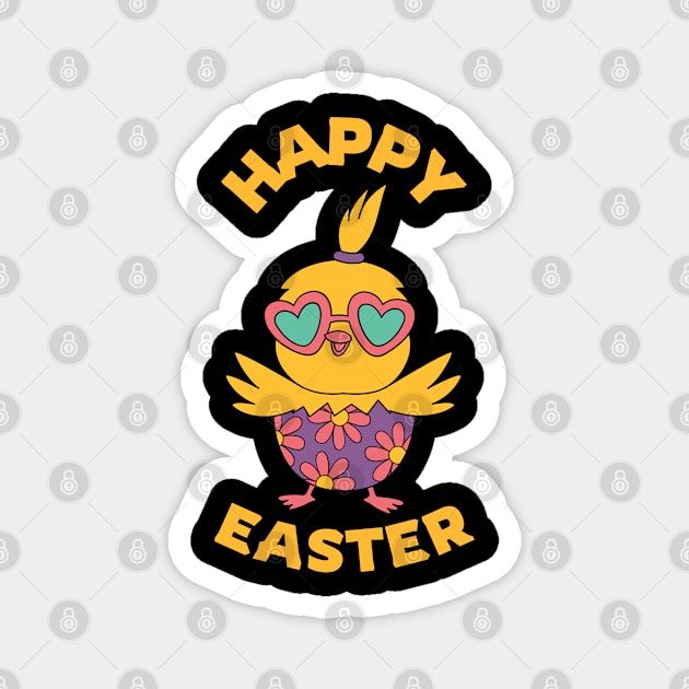 Happy Easter. Colorful and cute chicken design Magnet by JK Mercha
