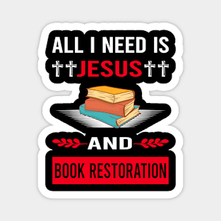 I Need Jesus And Book Restoration Repair Magnet