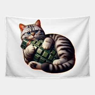 Cat and Grenade Tapestry