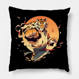 karate tiger Pillow