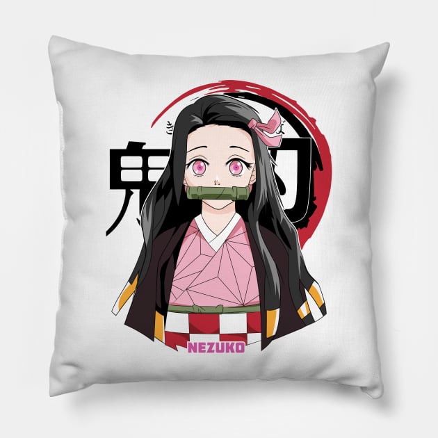 Cute Nezuko - Demon Slayer - Kimetsu no Yaiba Pillow by Silvercrowv1