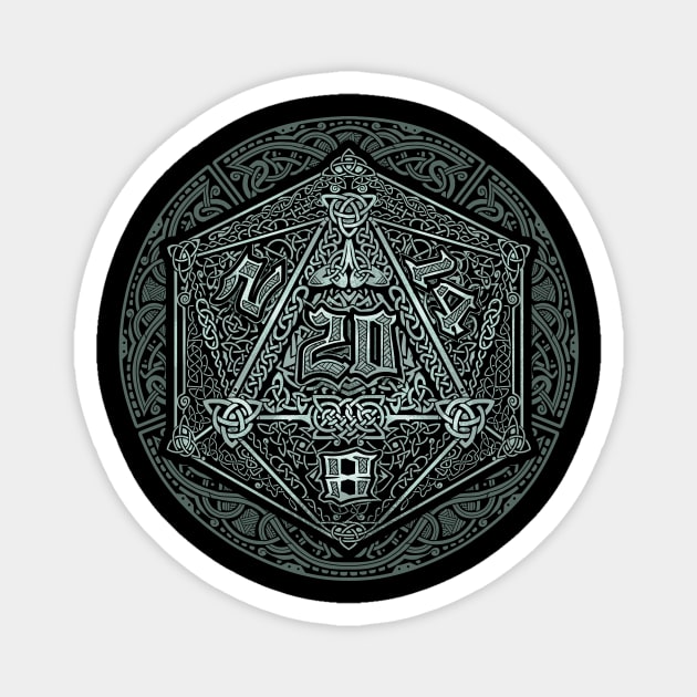 D20 Celtic Protector Magnet by artlahdesigns