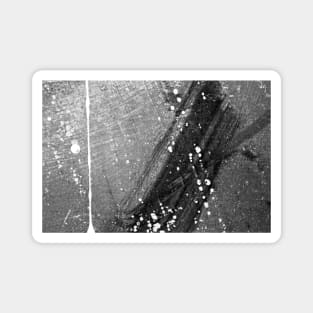 Abstract Black and White Grey Paint Metal Weathered Texture Magnet