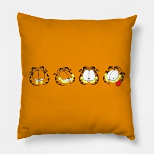 Many Faces of Orange Lasagna Cat Pillow
