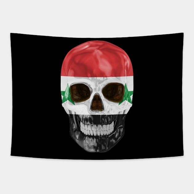 Syria Flag Skull - Gift for Syrian With Roots From Syria Tapestry by Country Flags