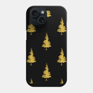 Golden Pine Tree Naure Pattern Phone Case