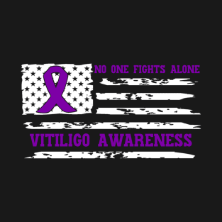 No One Fights Alone Vitiligo Awareness T-Shirt