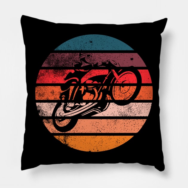 Retro Sun Bike Ride Pillow by ElevateElegance