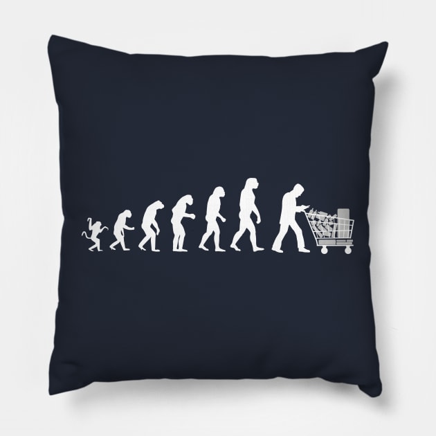 Evolution ? Just for shopping! Pillow by Manikool