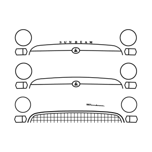 Sunbeam Tiger Mk1-2 classic 1960s British car evolution black outlines T-Shirt