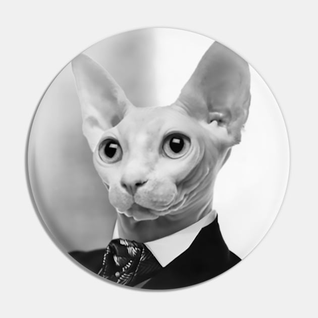 Gentleman Sphynx Cat - Pet Gift Pin by luigitarini