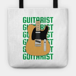 Guitarist Repeated Text T-Style Electric Guitar Body Tote