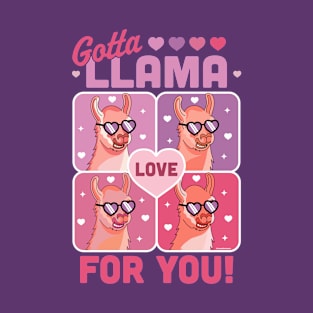 Gotta Llama Love For You Valentine's Day Llama Alpaca Funny T-Shirt