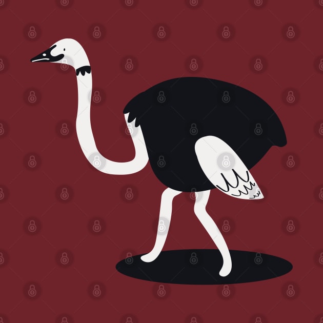 Ostrich Cute Cartoon by Mako Design 