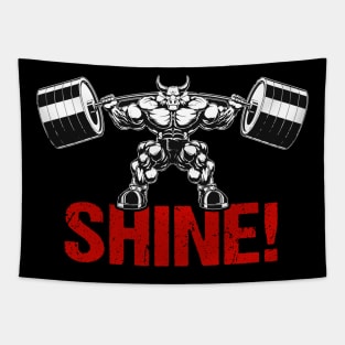 Shine! | Motivational & Inspirational | Gift or Present for Gym Lovers Tapestry