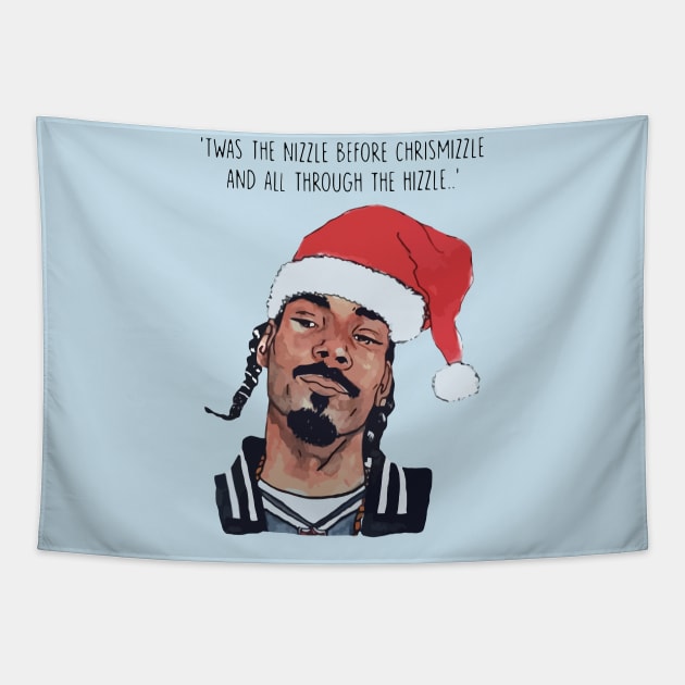 T'was the nizzle before Christmizzle Tapestry by chjannet