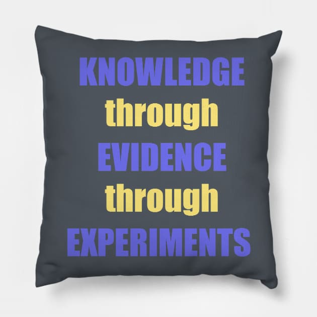 Knowledge->Evidence->Experiments Pillow by QwertyRulz