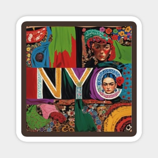 NYC Hidden in Abstract Art Tshirt Magnet