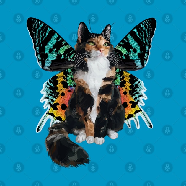 Longhair Calico Sunset Moth Flitter Kitty by CarleahUnique