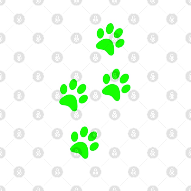 Light Green Pawprints on White by Blue Butterfly Designs 