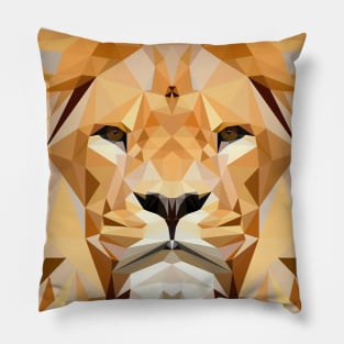 Lion Big Cat Head Polygon Geometric Gift Pillow