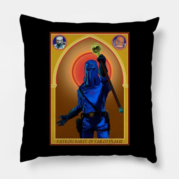 Patron Saint of Failed Plans Pillow by gigglelumps