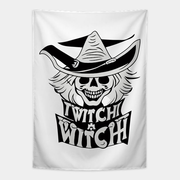 Twitch Witch Halloween Design Tapestry by MindGlowArt