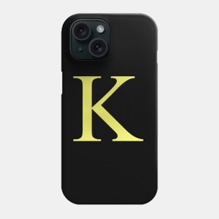 The Letter K in Shadowed Gold Phone Case