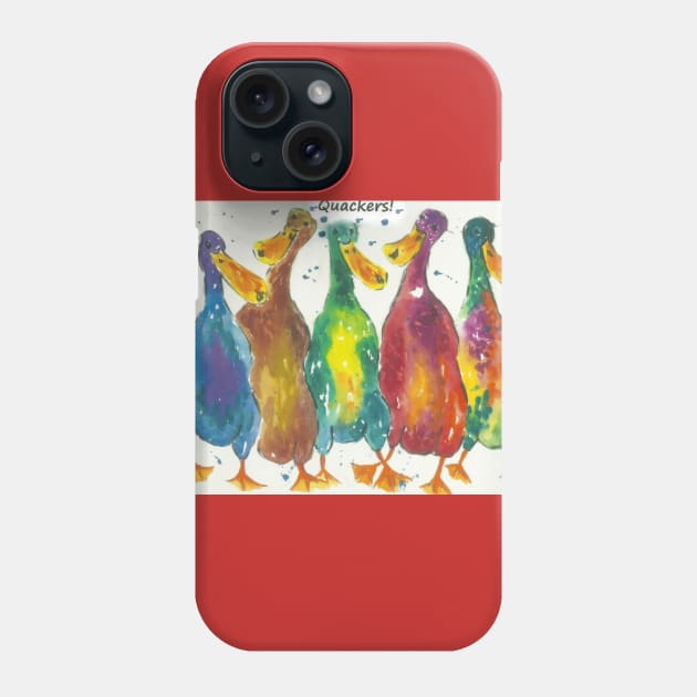 Colourful Ducks. "Quackers!" Phone Case by Casimirasquirkyart