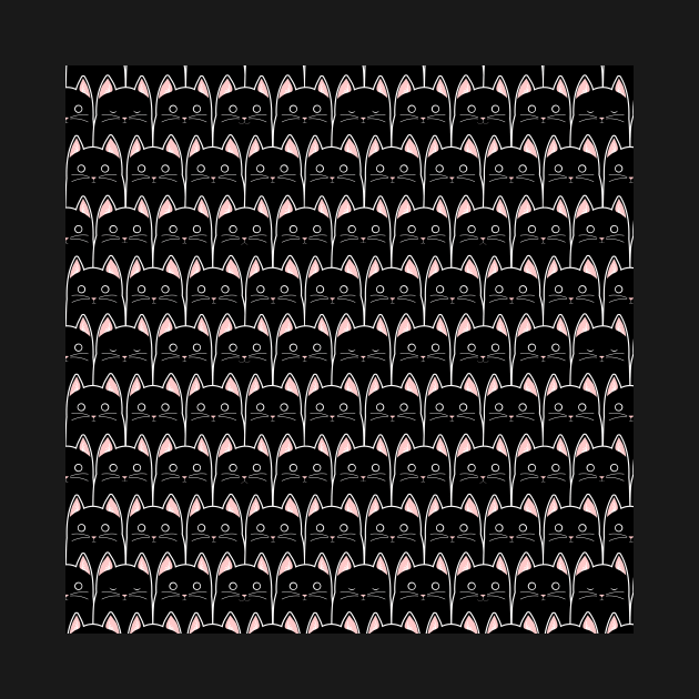 Many Black Cats Pattern by tanyadraws