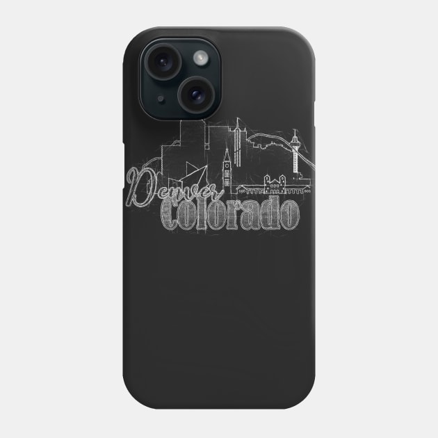 Denver Colorado Grunge Skyline T-shirt Phone Case by DimDom