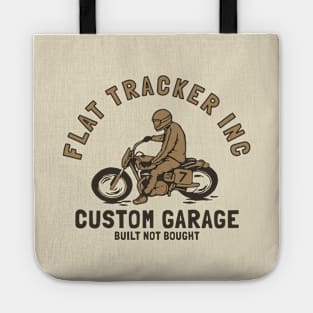 Vintage Flat Tracker Motorcycle T-Shirt Tote