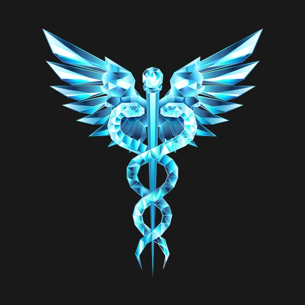 Blue Caduceus Symbol by Blackmoon9