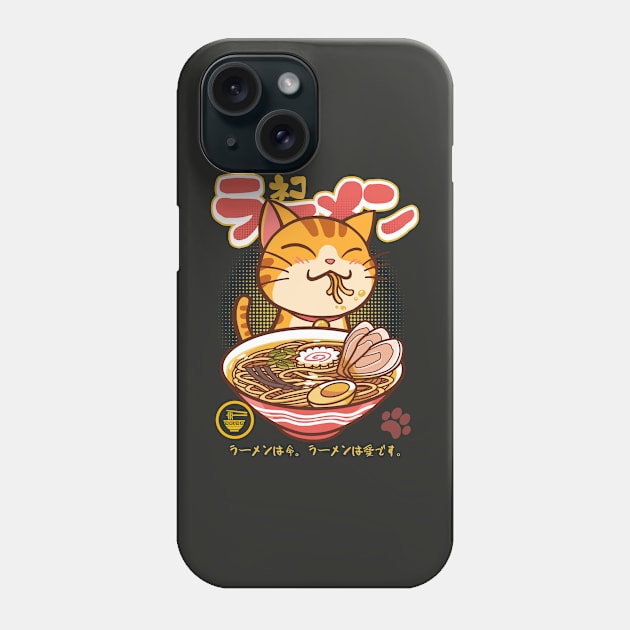 Neko Ramen (Orange Cat) Phone Case by mankeeboi